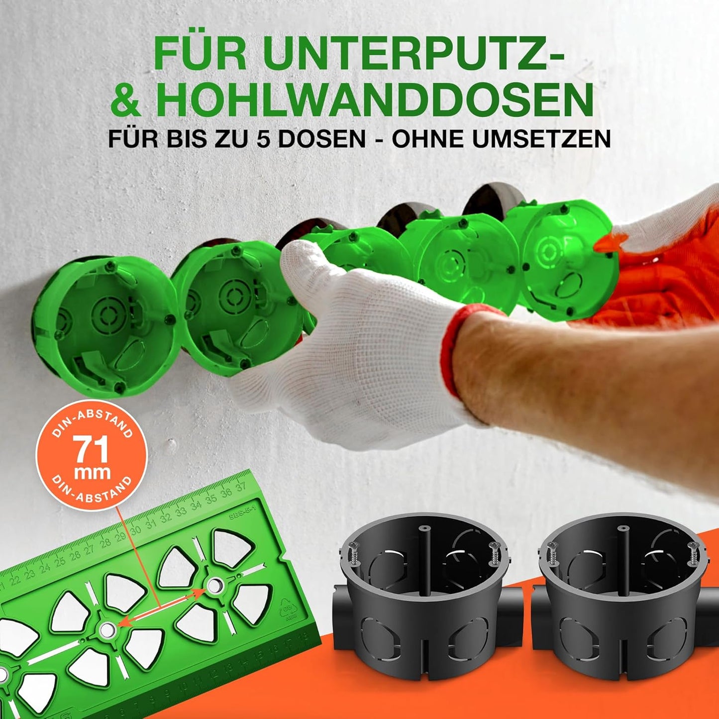 Bohrschablone Steckdose