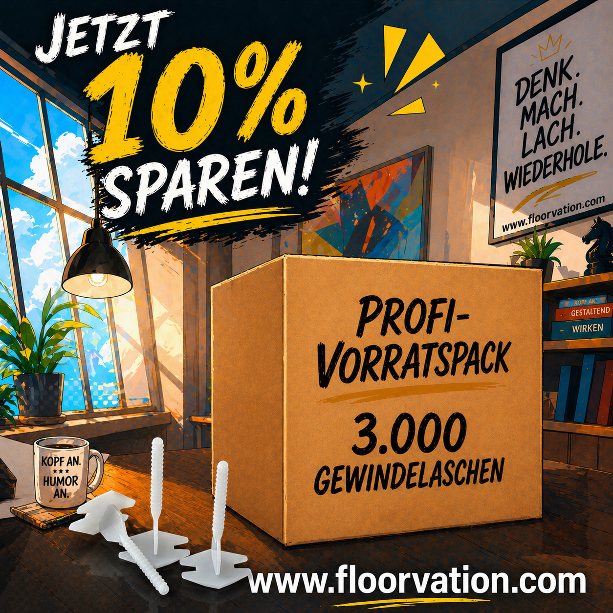 3000 MB-Leveling Gewindelaschen 1,8 mm – Profi Vorrat, Fliesenverlegung, 10 % Rabatt